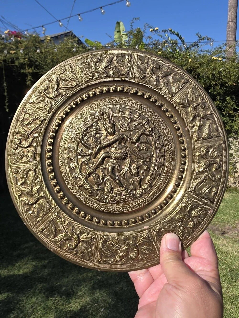Vintage Indian Brass Wall Plates - Shiva & Ganesha (Set or Separate)